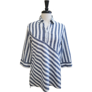 Austin Striped Tunic (Blue or Taupe)