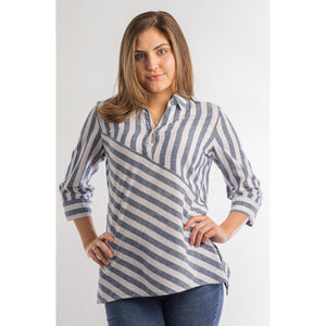 Austin Striped Tunic (Blue or Taupe)