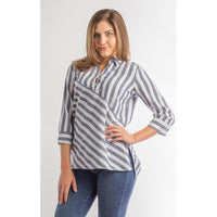 Austin Striped Tunic (Blue or Taupe)